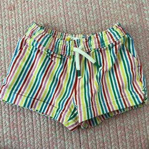 Boden size 3 cotton rainbow shorts with heart pockets